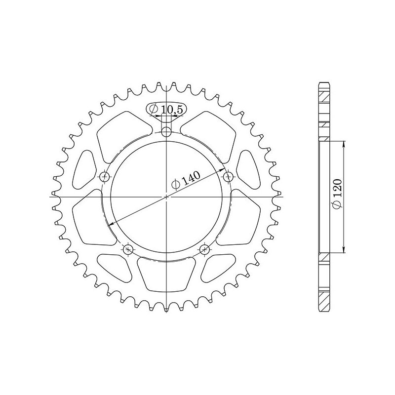 CORONA R AL P520-D44 SGR - SPROCKETS  TRIUMPH Tiger 1050 07/14