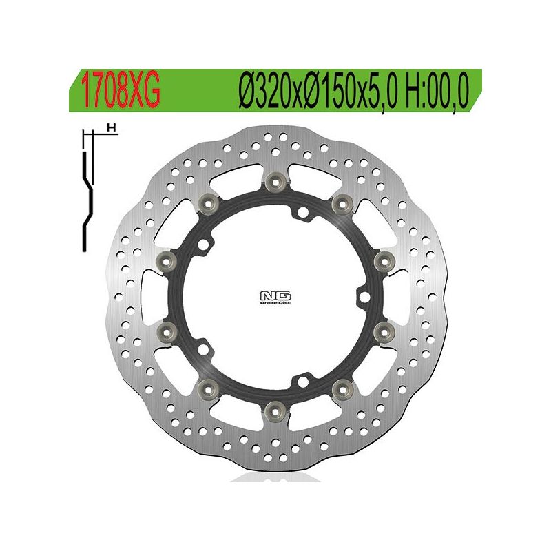 DISCO FRENO ANT. DX-SX NG 1708XG TRIUMPH Trophy / SE 1215 13/18