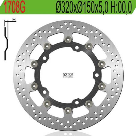 DISCO FRENO ANT. DX-SX NG 1708G TRIUMPH Trophy / SE 1215 13/18