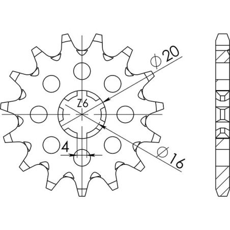 PIGNONE S+2 AC P420-D13 SGR - SPROCKETS  YAMAHA DT LC (U/W7A) USA 50 88/90
