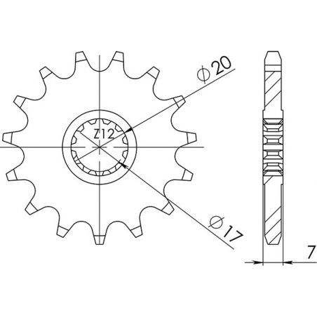 PIGNONE S+2 AC P420-D11 SGR - SPROCKETS  YAMAHA TZR R 50 03/06