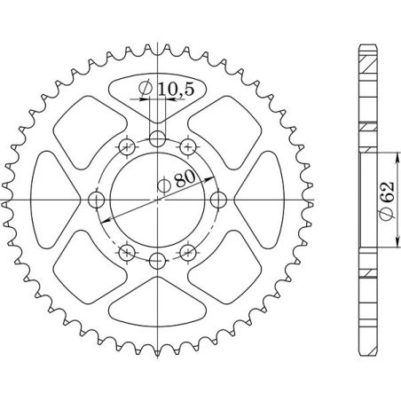 CORONA S AC P428-D51 SGR - SPROCKETS  YAMAHA DT LC 80 85/94