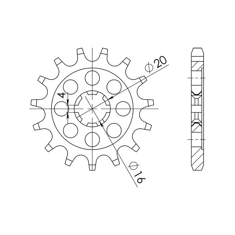 PIGNONE S AC P428-D14 SGR - SPROCKETS  YAMAHA RD LC 80 83/85
