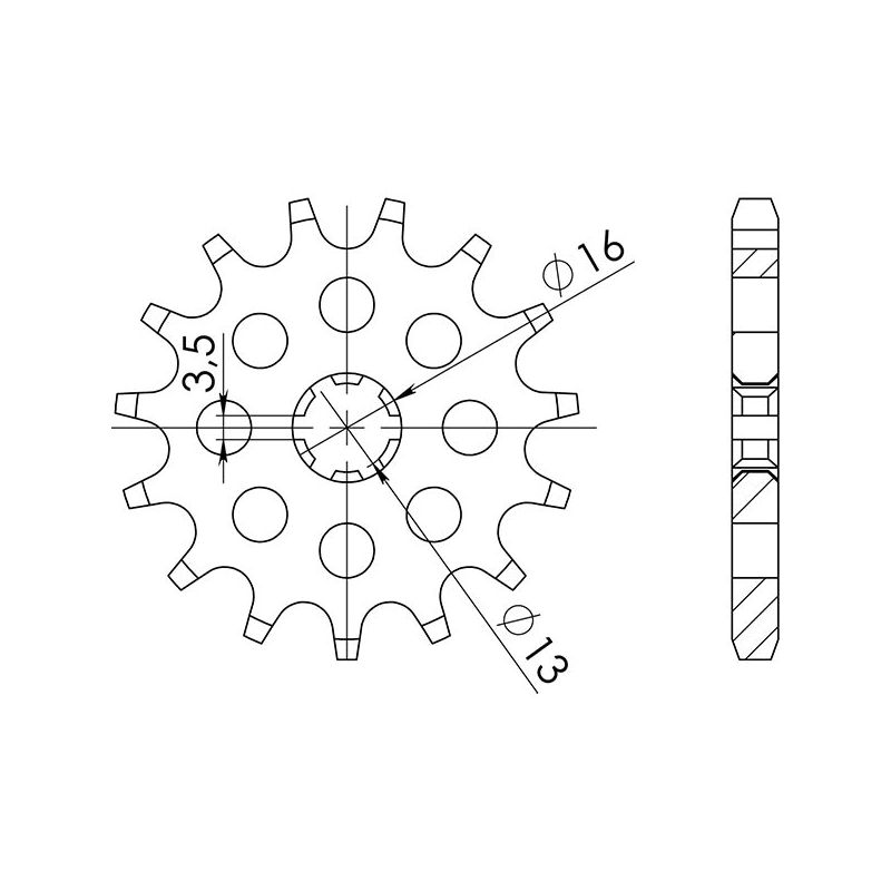 PIGNONE S+2 AC P428-D14 SGR - SPROCKETS  YAMAHA YZ (2J5/2X6/3R1/4V1/5X2/22W/43K/58T) 80 80/80