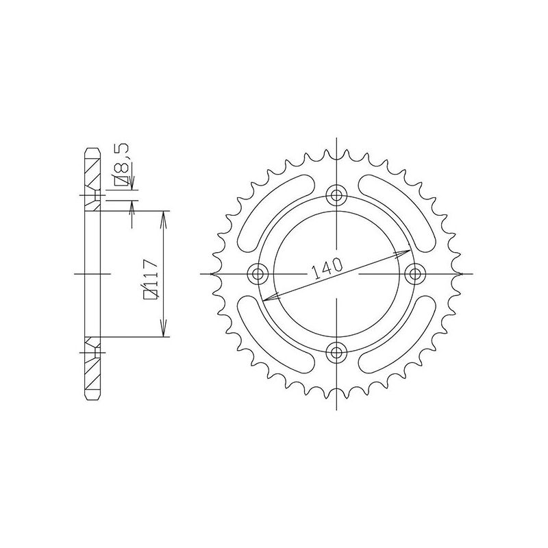 CORONA S AC P428-D48 SGR - SPROCKETS  YAMAHA YZ (2J5/2X6/3R1/4V1/5X2/22W/43K/58T) 80 85/85
