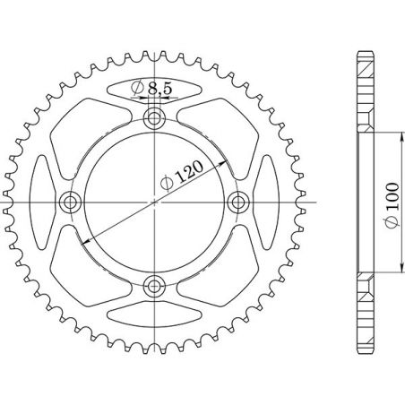 CORONA S AL P428-D47 SGR - SPROCKETS  YAMAHA YZ 19/16 RA (4LB1/4LB3/4LB5/4LB7/4LB9/4LBB/4LC7/4LC8) 80 94/01