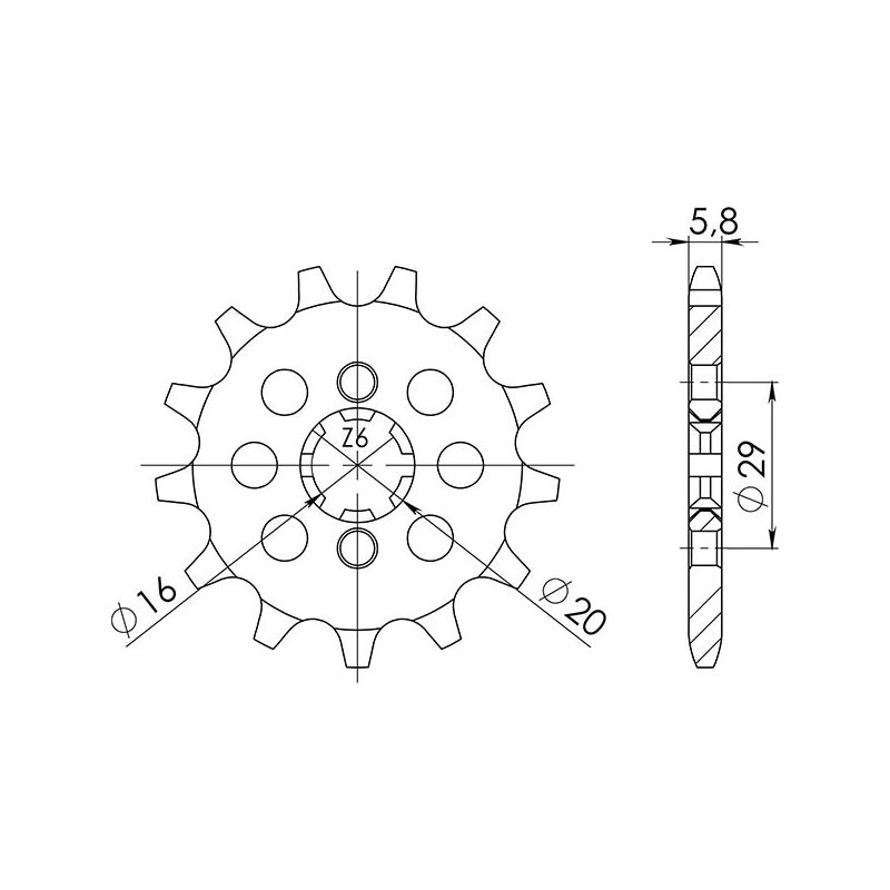 PIGNONE S AC P520-D12 SGR - SPROCKETS  YAMAHA YZ 100 82/83
