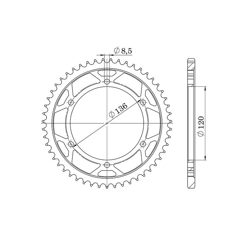 CORONA S AC P428-D57 SGR - SPROCKETS  YAMAHA TDR R (4GW/4GX) 125 93/03