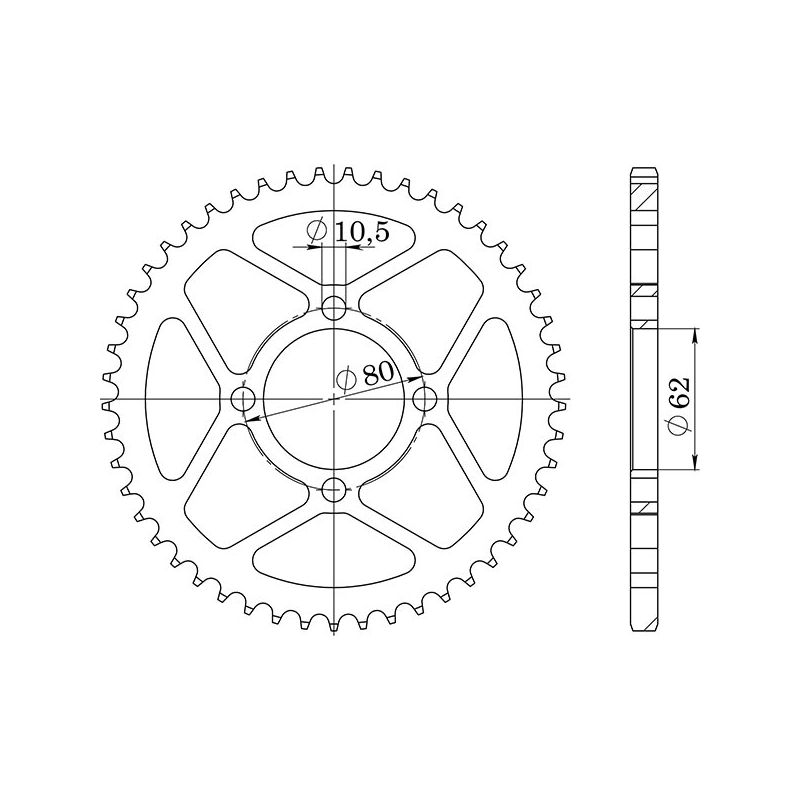 CORONA S AC P428-D49 SGR - SPROCKETS  YAMAHA TT R 125 05/12