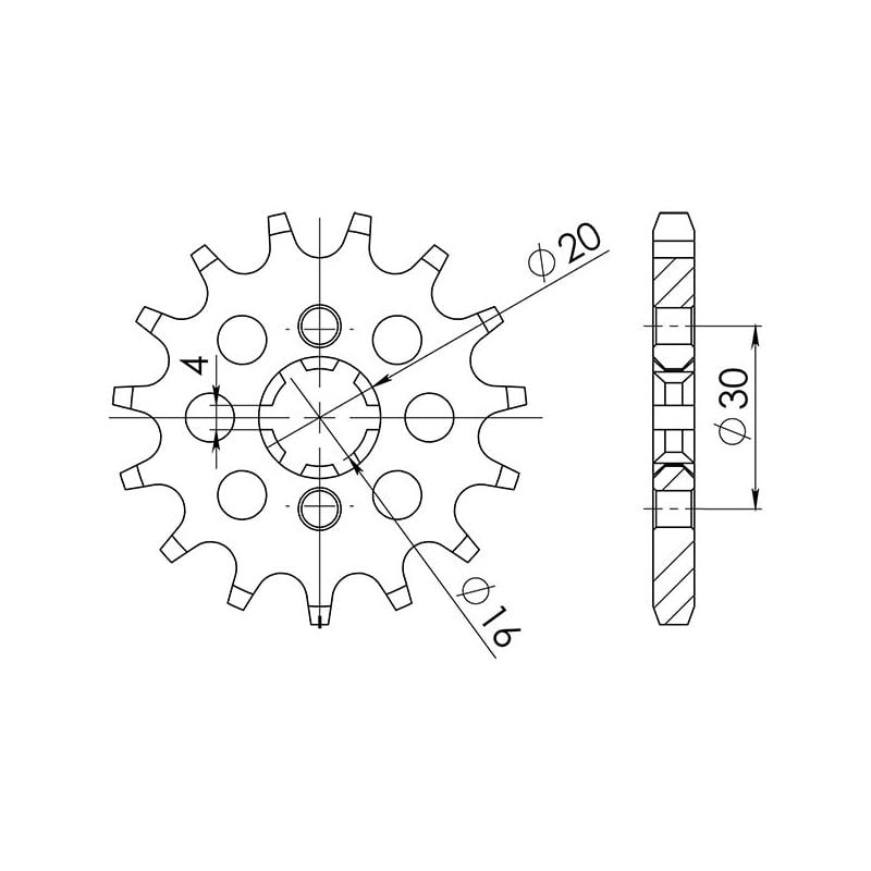 PIGNONE S AC P428-D13 SGR - SPROCKETS  YAMAHA TT R 125 05/12