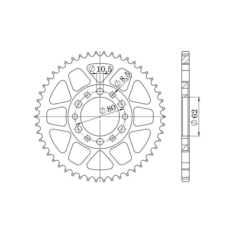 CORONA S AC P428-D50 SGR - SPROCKETS  YAMAHA TW / TW R-S 125 98/01