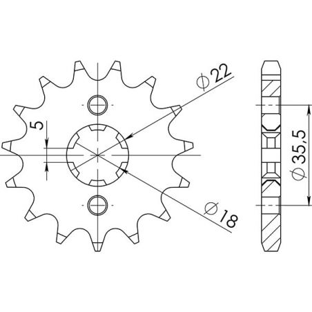 PIGNONE S AC P428-D14 SGR - SPROCKETS  YAMAHA TW / TW R-S 125 02/06