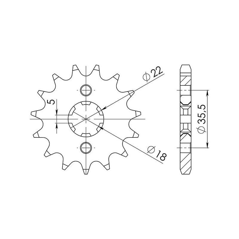 PIGNONE S AC P428-D14 SGR - SPROCKETS  YAMAHA TW / TW R-S 125 98/01