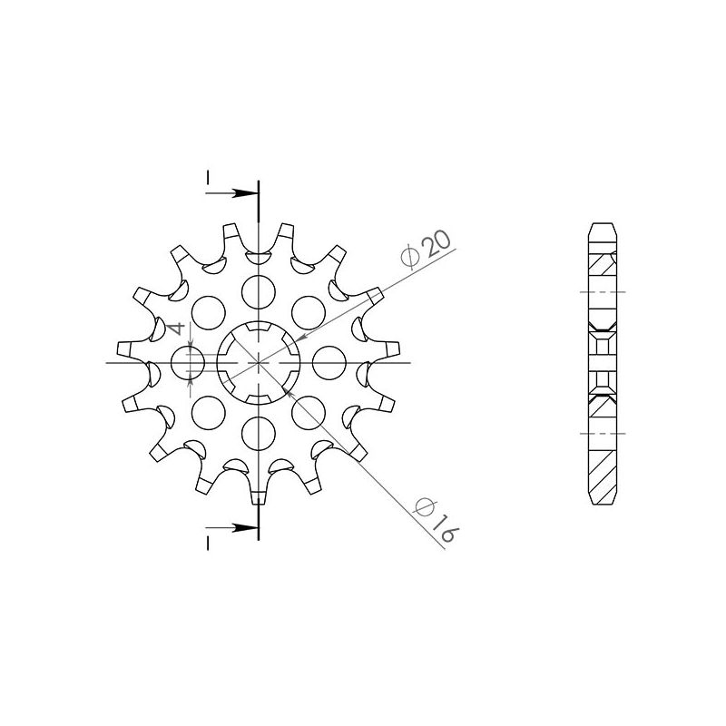 PIGNONE S AC P428-D13 SGR - SPROCKETS  YAMAHA TY (46Y/1VY) 125 88/89