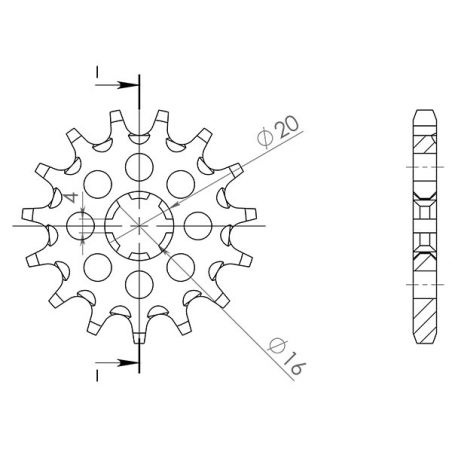 PIGNONE S AC P428-D13 SGR - SPROCKETS  YAMAHA TY (46Y/1VY) 125 88/89