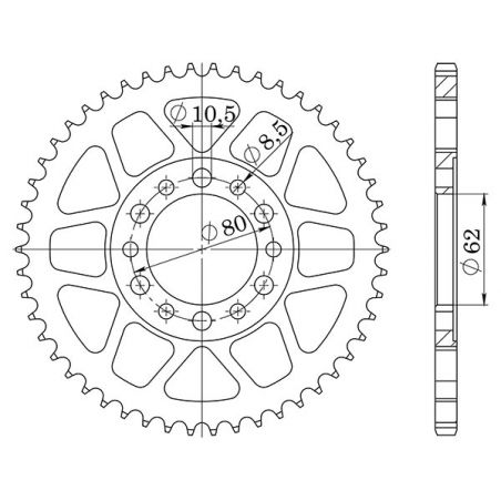CORONA S AC P428-D52 SGR - SPROCKETS  YAMAHA TY R 125 89/89