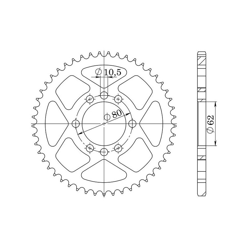CORONA S AC P428-D53 SGR - SPROCKETS  YAMAHA XT (2YE) 125 88/90