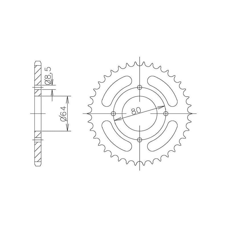 CORONA S AC P428-D45 SGR - SPROCKETS  YAMAHA YBA Enciter 125 07/09