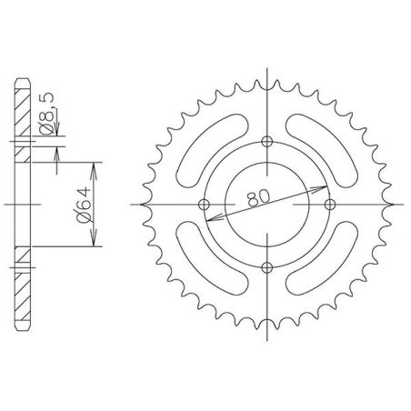 CORONA S AC P428-D45 SGR - SPROCKETS  YAMAHA YBA Enciter 125 07/09