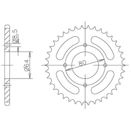 CORONA S AC P428-D45 SGR - SPROCKETS  YAMAHA YBA Enciter 125 07/09