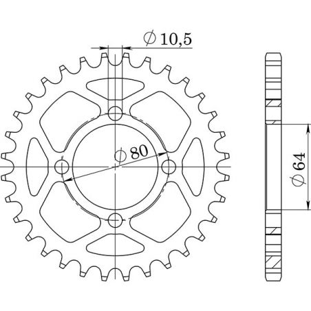 CORONA S AC P520-D32 SGR - SPROCKETS  YAMAHA YFA Breeze (3FA/5VJ) 125 89/04