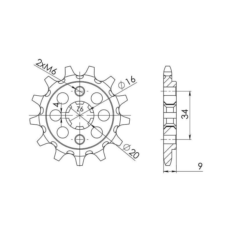PIGNONE S+2 AC P520-D13 SGR - SPROCKETS  YAMAHA YFS Blaster 200 88/07