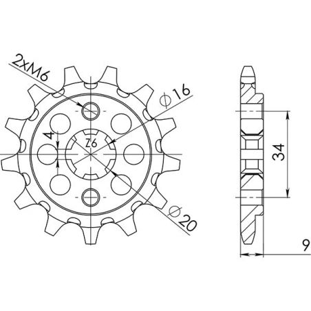 PIGNONE S+2 AC P520-D13 SGR - SPROCKETS  YAMAHA TT R 230 05/15