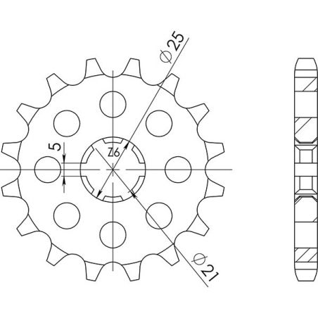 PIGNONE S AC P530-D17 SGR - SPROCKETS  YAMAHA RD DX C 250 76/76