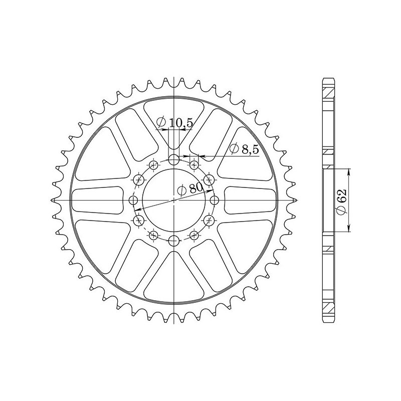 CORONA S AC P520-D46 SGR - SPROCKETS  YAMAHA SR 250 91/96