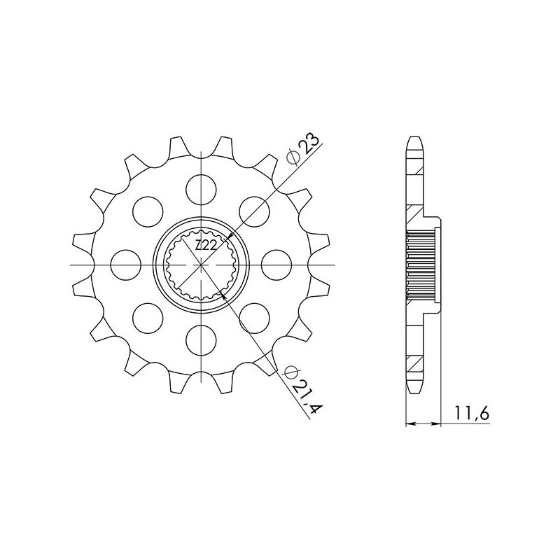 PIGNONE S+2 AC P520-D14 SGR - SPROCKETS  YAMAHA TT R 250 00/07