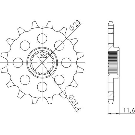 PIGNONE S+2 AC P520-D14 SGR - SPROCKETS  YAMAHA TT R 250 96/99