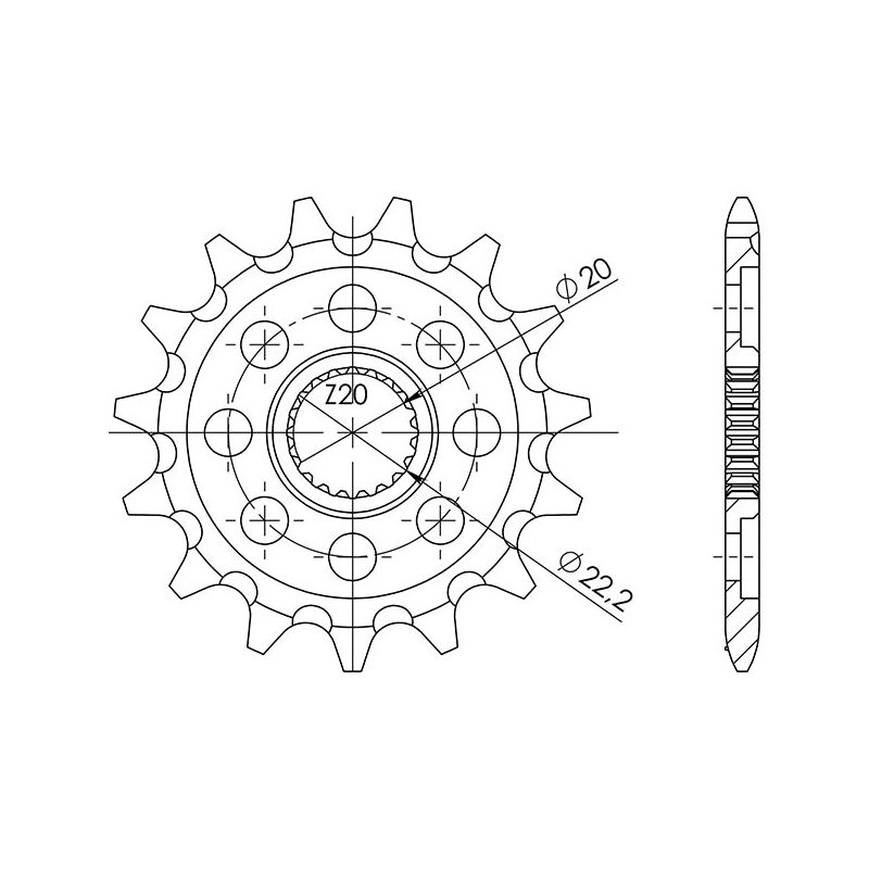 PIGNONE S+2 AC P520-D13 SGR - SPROCKETS  YAMAHA WR F 250 01/04