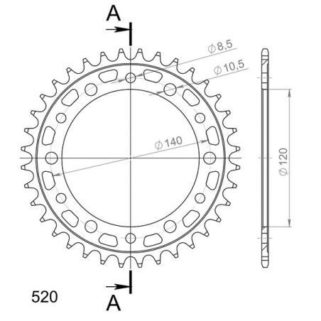 CORONA S AC P520-D36 SGR - SPROCKETS  HONDA CBR R 300 14/16