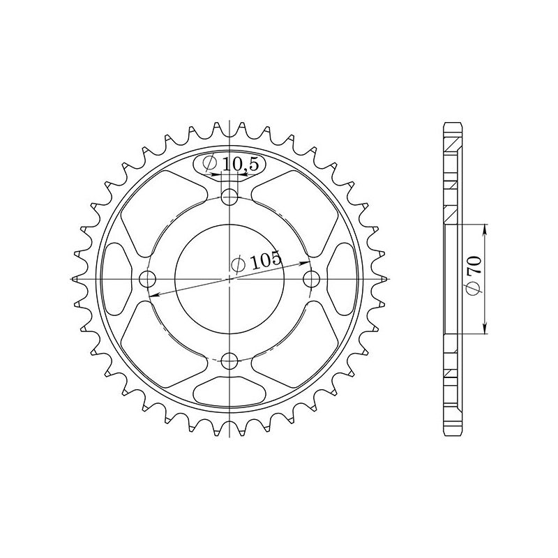 CORONA S AC P530-D38 SGR - SPROCKETS  HONDA CB Super Sport (K0) 350 68/68