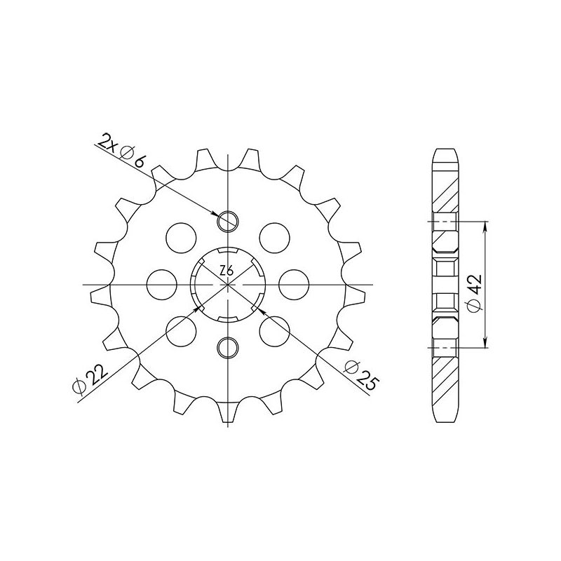 PIGNONE S+2 AC P530-D16 SGR - SPROCKETS  HONDA CB Super Sport (K1) 350 69/69