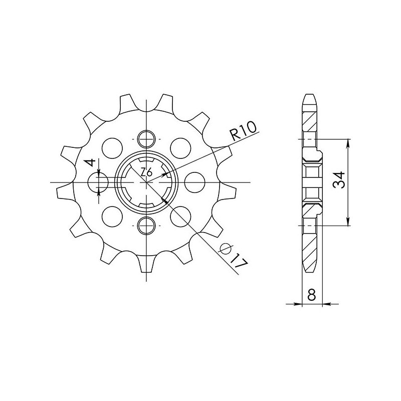 PIGNONE S+2 AC P520-D14 SGR - SPROCKETS  HONDA XL R (ND03) 350 84/87