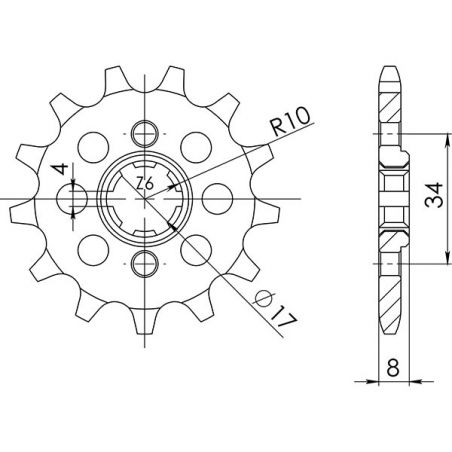 PIGNONE S+2 AC P520-D14 SGR - SPROCKETS  HONDA XL R (ND03) 350 84/87