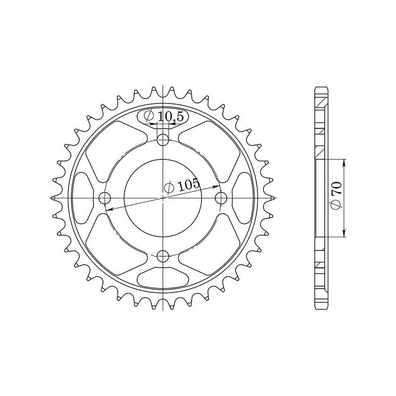 CORONA S AC P530-D38 SGR - SPROCKETS  HONDA CB F 360 72/76