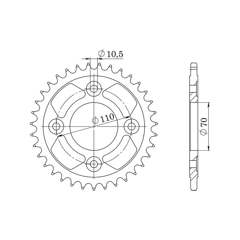 CORONA S AC P520-D36 SGR - SPROCKETS  HONDA CB N Euro 400 81/82