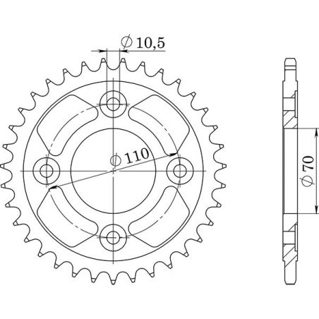 CORONA S AC P520-D36 SGR - SPROCKETS  HONDA CB N Euro 400 81/82