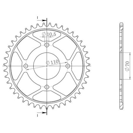 CORONA S AC P530-D36 SGR - SPROCKETS  HONDA CB T 400 78/80