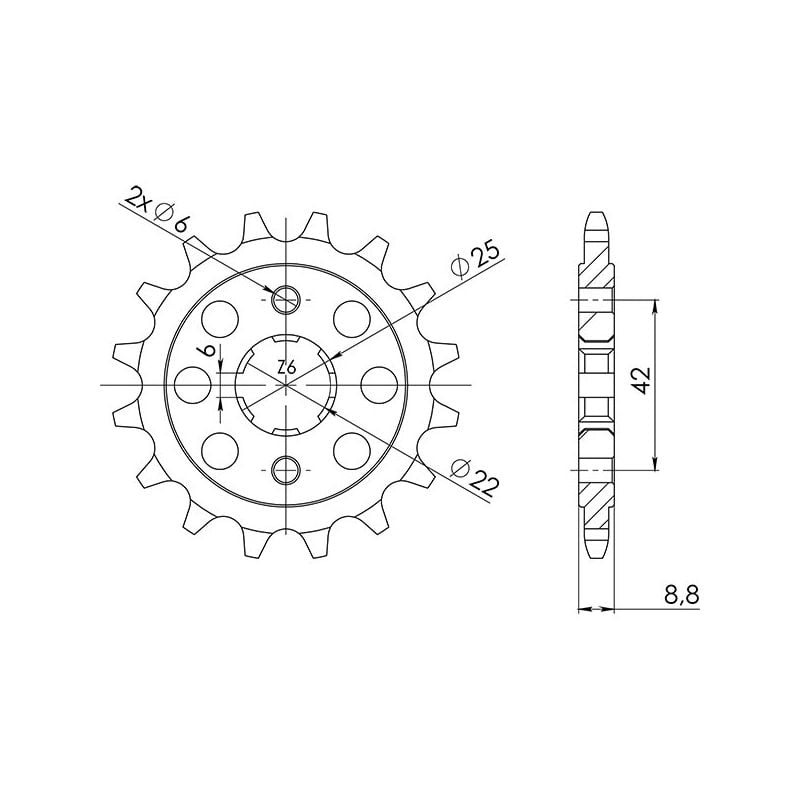PIGNONE S AC P520-D16 SGR - SPROCKETS  HONDA CM T (Z/A/B/C)(NC01) 400 82/82