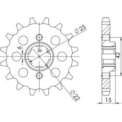 PIGNONE S+2 AC P530-D16 SGR - SPROCKETS  HONDA NSR (NC19) 400 85/86