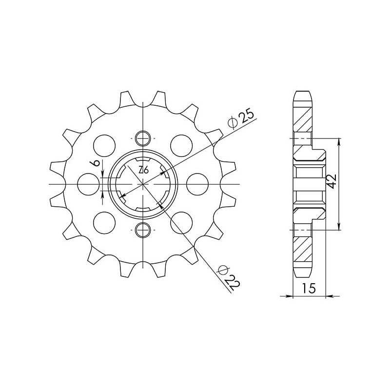 PIGNONE S+2 AC P530-D16 SGR - SPROCKETS  HONDA NSR (NC19) 400 85/86