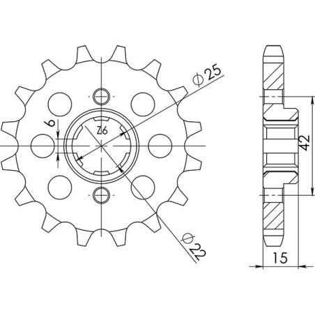 PIGNONE S+2 AC P530-D16 SGR - SPROCKETS  HONDA NSR (NC19) 400 85/86