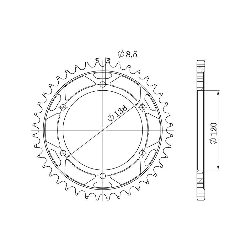 CORONA S AC P525-D40 SGR - SPROCKETS  HONDA VFR R (NC30) 400 90/93