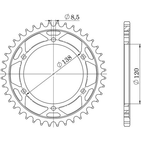 CORONA S AC P525-D40 SGR - SPROCKETS  HONDA VFR R (NC30) 400 90/93