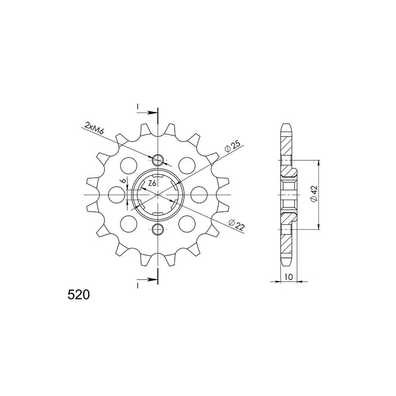 PIGNONE S+2 AC P520-D15 SGR - SPROCKETS  HONDA XL RC 400 82/82