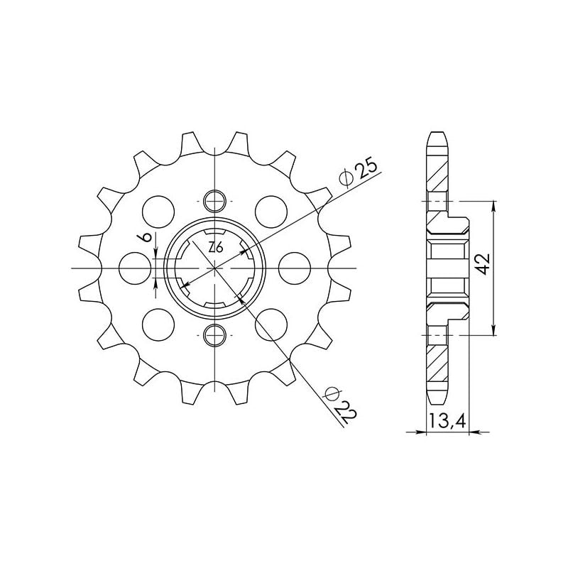 PIGNONE S+2 AC P525-D16 SGR - SPROCKETS  HONDA CB N DX (PC14) 450 89/92