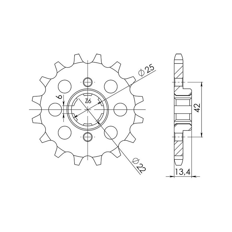 PIGNONE S+2 AC P525-D15 SGR - SPROCKETS  HONDA CB S (PC17) (27CV) 450 86/88